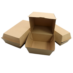 Custom Manufacturer Print Logo Disposable Takeaway Corrugated Paper Burger Box