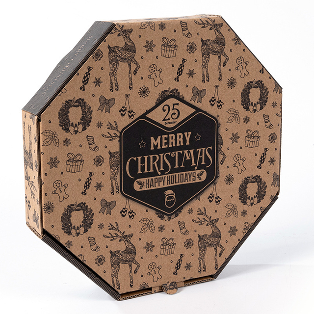 Custom Logo 3 6 7 8 9 10 11 12 Inch Food Corrugated Paper Octagon Pizza Box 