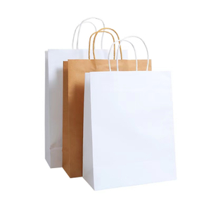 Custom Printing Logo Coffee Food Shopping Brown Kraft Paper Bags with Handle