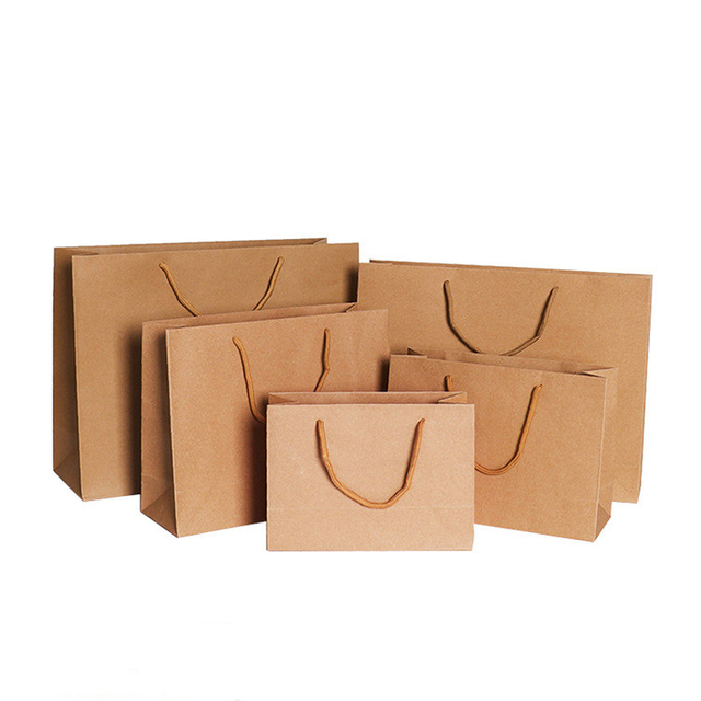 Biodegradable Environmental Protection Custom Logo Printing Recycling Food Kraft Paper Bags