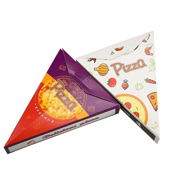 Wholesale Kraft Corrugated Foldable Takeaway Food Paper Packaging Triangle Pizza Box