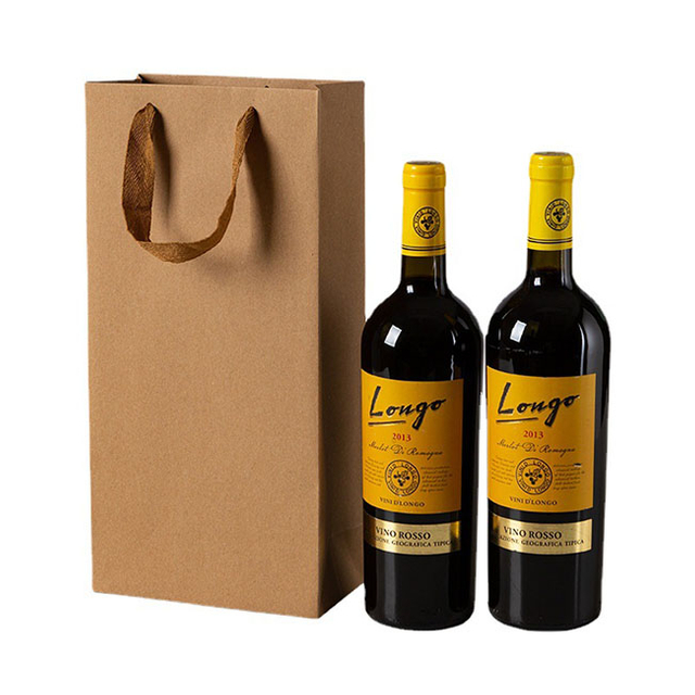 Boutique Yellow Luxury Red Wine Gift Paper Bag