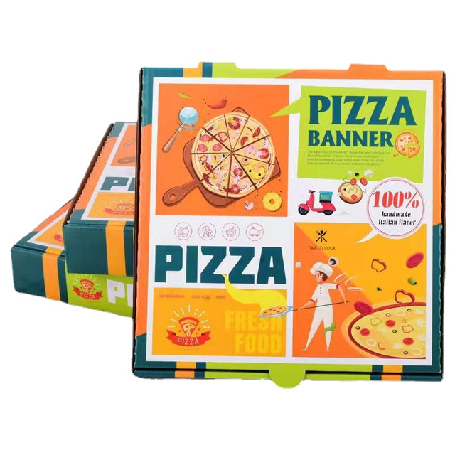 Customized Design Logo Size Folding Food Packaging Slice Pizza Box 