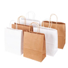 Custom Logo Printing Reusable Food Takeaway Shopping Gift Kraft Brown Paper Bag with Handles