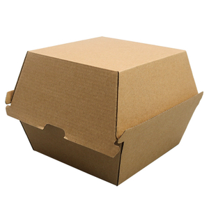 Custom Printed Logo Fast Food Kraft Corrugated Paper Hamburger Box 