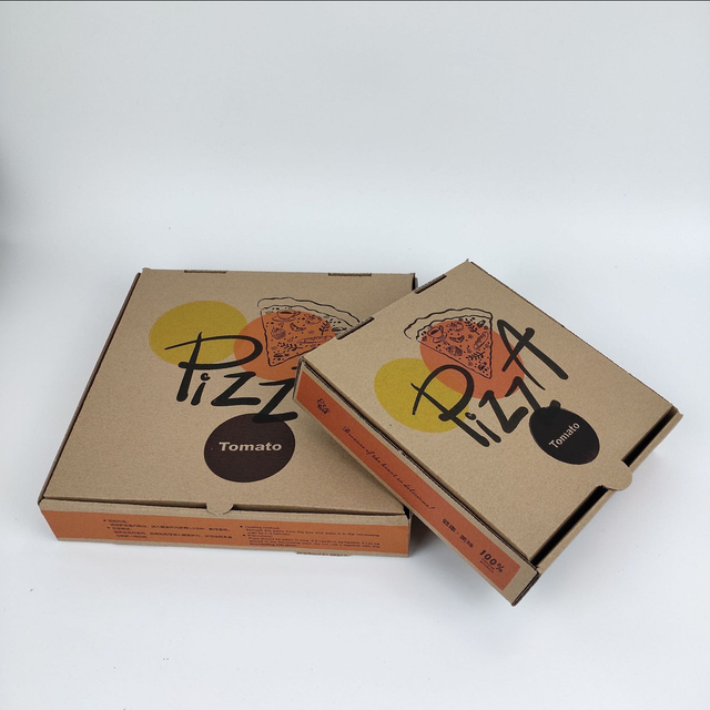 Custom Printed Logo Biodegradable Pizza Takeout Takeaway Food Delivery Corrugated Paper Packing Box