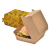 Custom Printed Logo Eco Friendly Compostable Kraft Paper Hamburger Box