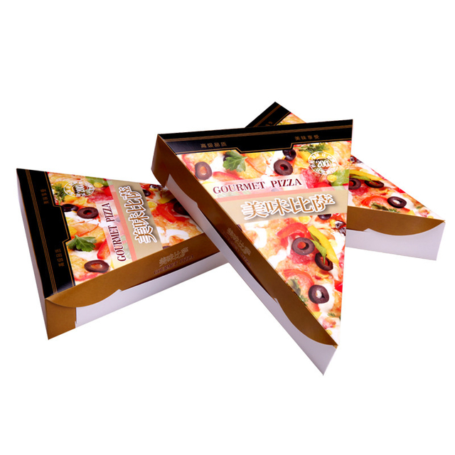 Custom Design Logo Size Food packaging Cardboard Paper Triangle Pizza Box 