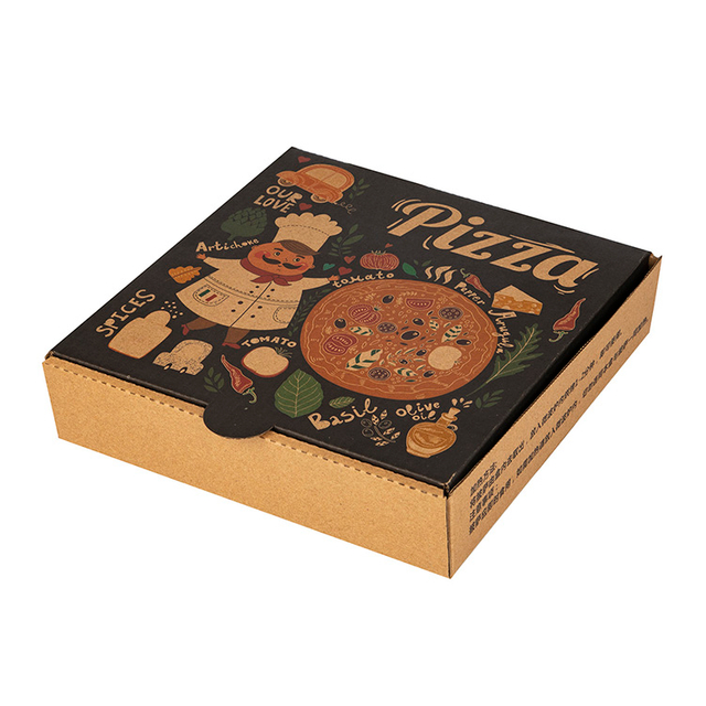 Custom Manufacture Kraft Corrugated Paper Food Packaging Pizza Box 