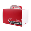 Factory Custom Red And White Portable Cake Box Baked Food Packaging Logo Custom Dessert Box