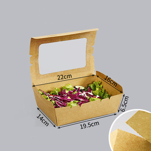 Custom Biodegradable Recyclable Fried Chicken Salad Rice Noodle Kraft Cardboard Paper Lunch Box