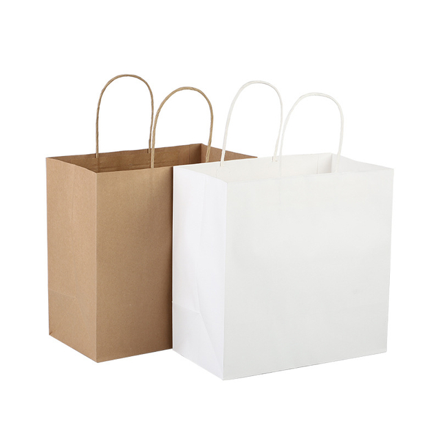 Manufactures Print Logo Color Size Boutique Shopping Food Gift Packaging Kraft Paper Bags 