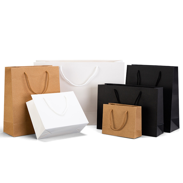 Custom Luxury Fashion Shopping Jewelry Clothing Wine Gift Packaging Cardboard Kraft Paper Bags