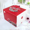 Factory Custom Red And White Portable Cake Box Baked Food Packaging Logo Custom Dessert Box