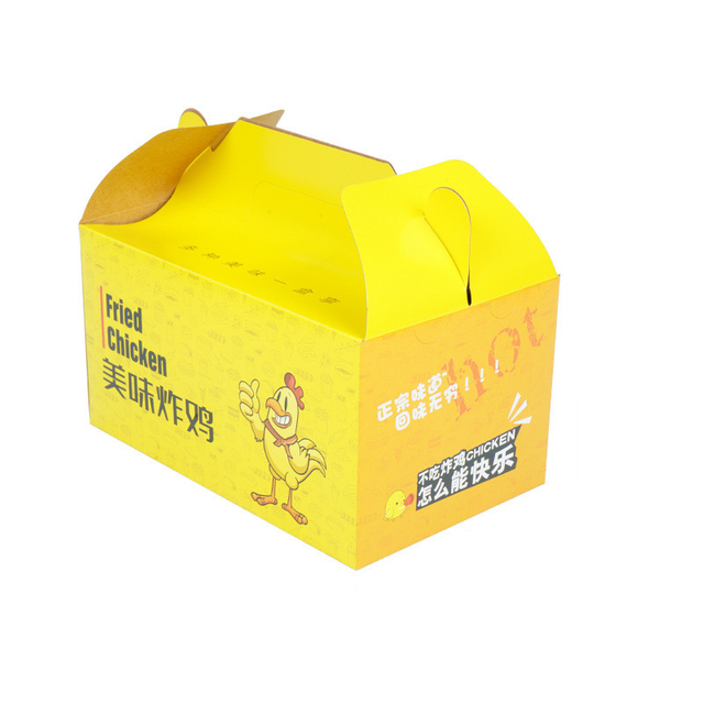 Custom Printed Yellow Logo Take Away Food Burger Hamburger Packaging White Cardboard Paper Box