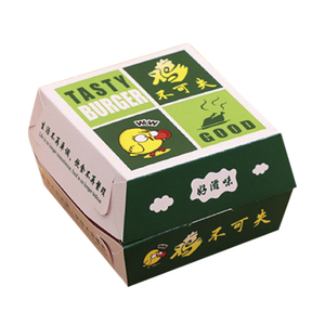 Customized Reusable Oil Proof Hamburger Kraft Corrugated Burger Paper Boxes