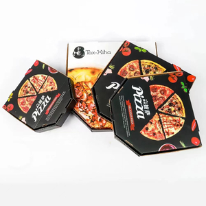 Custom Foldable White Brown Eco Square Octagon Corrugated Kraft Printed Cardboard Hexagon Pizza