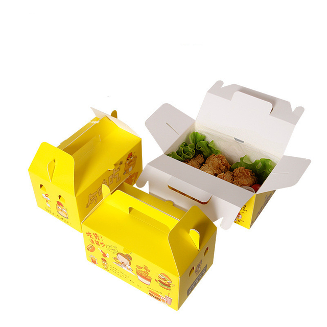 Customized Eco Disposable Fried Chicken Box Take Away Food Cardboard Paper Box