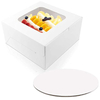 Custom Logo White Cardboard Paper Birthday Gift Pastry Cake Box with Window