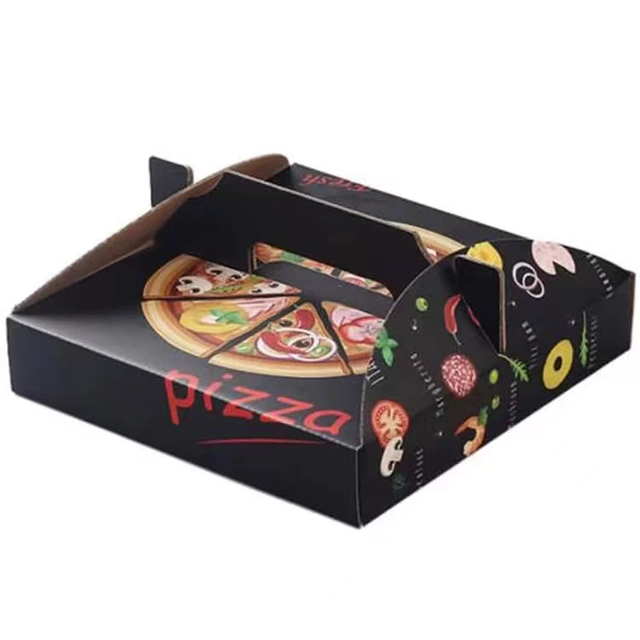 Custom All Size Recyclable Take Away Printing Paper Pizza Box with Handle