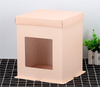 Wholesale Pink Wedding Favor Designs Round Cylinder Square Packing for 10 12" Inch Tall Cheese Cake Paper Box with Clear Window