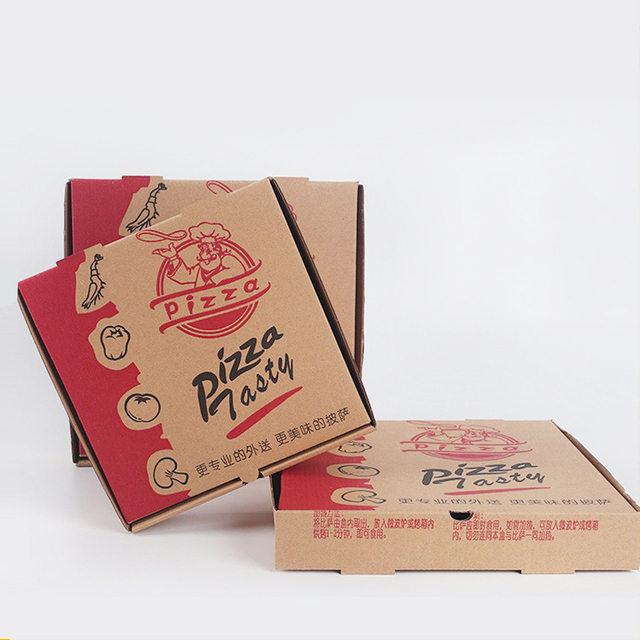 Custom Personalized Design Printed Cardboard Fast Food Delivery Packaging Pizza Box with Your Own Logo