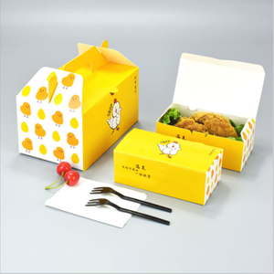 Custom Biodegradable Food Grade Paper Fast Food Packaging Fried Chicken Food Take Out Cardboard Paper Box