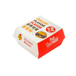 Custom Factory Design Logo Disposable Food Takeaway Cardboard Paper Burger Box