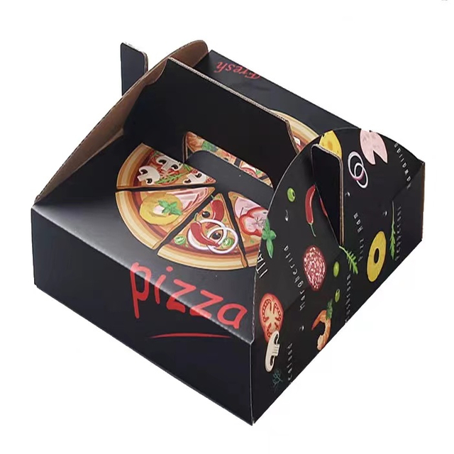 Custom All Size 9 10 12 14 18 Inch Wholesale Logo Package Personalized Corrugated Printed Paper Pizza Boxes With Handle