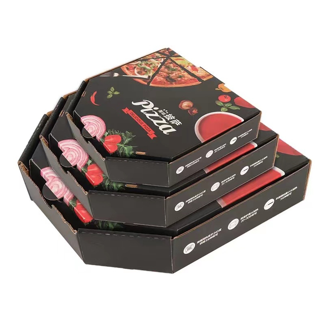 Custom Printed All Sizes Design Bulk 12 14 18 20 Inch Corrugated Hexagon Pizza Packaging Box