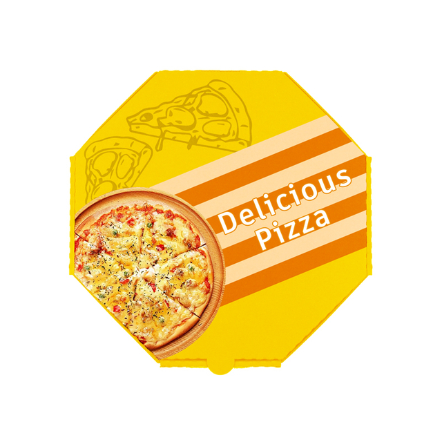 Custom Print Logo Size Food Kraft Corrugated Paper Bulk Octagon Pizza Box 