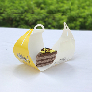 Customized Wholesale White Cardboard Paper Cake Dessert Paper Box with Handle