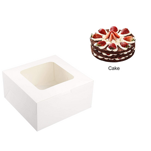 Wholesale Custom Bakery Packaging White Cake Boxes with Window 