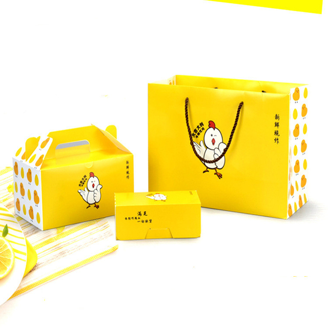 Custom Disposable Grease Proof Paper Packaging Box for Fried Chicken